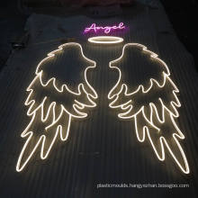 Fashion New Design Illuminated 3D Led Neon Angel Wings Wedding Neon Flex Sign